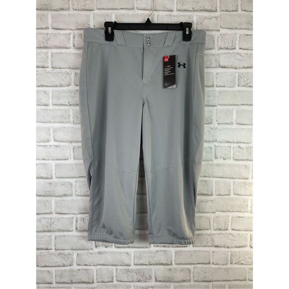 New Under Armour WOMENS/FEMMES/MUJERES Crop Pant Size Large Gray Sports Wear - Picture 8 of 8